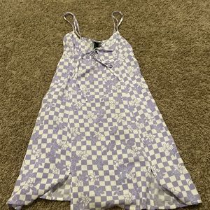 purple dress with flowers